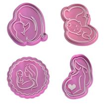 Cortador Biscoito Molde DIA DAS MAE Forma Marcador Carimbo Pasta Americana Massa