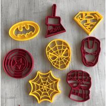 Cortador Biscoito Molde Form HEROIS SUPERMAN Marcador Carimbo Pasta Americana Massa