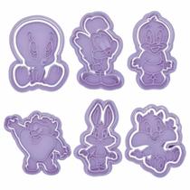 Cortador Biscoito Molde Forma Baby Looney Tunes Desenho Marcador Carimbo Pasta Americana Massa Cortador Biscoito Molde Forma Baby Looney Tunes Desenho Marcador Carimbo Pasta Americana Massa