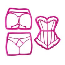 Cortador Biscoito Molde Forma CHA DE LINGERIE Marcador Carimbo Pasta Americana Massa