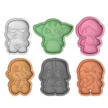 Cortador Biscoito Molde Forma Coleção starwars Marcador Carimbo Pasta Americana MassA