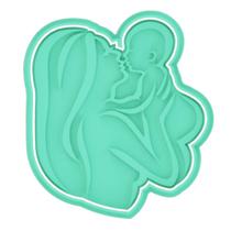 Cortador Biscoito Molde Forma GRAVIDA GRAVIDEZ MAE E NENEM Marcador Carimbo Pasta Americana MassA