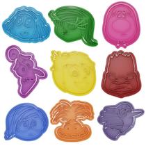 Cortador Biscoito Molde Forma INSIDE OUT DIVERTIDAMENTE 1 e 2 Marcador Carimbo Pasta Americana Massa Impres