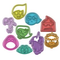 Cortador Biscoito Molde Forma INSIDE OUT DIVERTIDAMENTE 2 Marcador Carimbo Pasta Americana Massa Impres