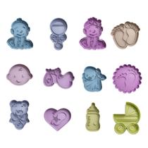 Cortador Biscoito Molde Forma NENEM BEBE FILHOS Marcador Carimbo Pasta Americana Massa