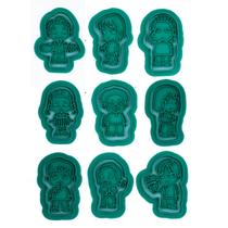 Cortador Biscoito Molde Forma ROUND 6 Marcador Carimbo Pasta Americana Massa