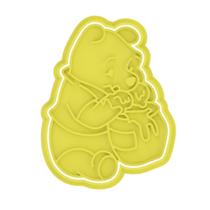 Cortador Biscoito Molde Forma URSINHO POO Marcador Carimbo Pasta Americana Massa