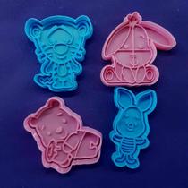 Cortador Biscoito Molde Forma URSINHO POO Marcador Carimbo Pasta Americana Massa