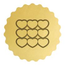 Cortador Biscoito Sihueta Placa 9 Corações de 3cm Cortador Biscoito Sihueta Placa 9 Corações de 3cm