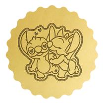 Cortador Biscoito Stitch Casal Cute Lila Corações Cortador Biscoito Stitch Casal Cute Lila Corações