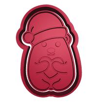 Cortador Biscoito Urso Com Gorro Abraço Coração Cortador Biscoito Urso Com Gorro Abraço Coração