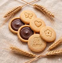 Cortador Bisconuts Recheados Dia dos Namorados 4CM Premium - Frase Te Amo - Flor - Coração - Borboleta
