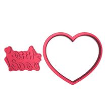 Cortador Carimbo Coração Amo Você Casal Amizade Mãe