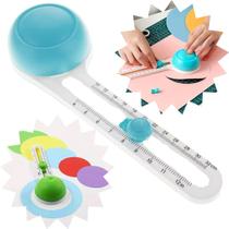 Cortador Circular Compasso 360 Graus Recorte Circulo Papel Plastico Fino EVA Patchwork Scrapbook Papelaria Cartonagem