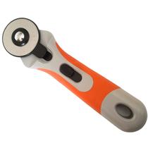 Cortador Circular Manual com Protetor Disco de 45mm Aço Inox Cabo Emborrachado para Tecido Artesanato Patchwork Costura