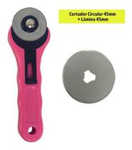 Cortador Circular Pink 45mm Manual Tecidos Papel Eva 1 Disco