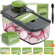 Cortador de alimentos com bandolim Ourokhome, 6 lâminas para vegetais, cinza Cortador de alimentos com bandolim Ourokhome, 6 lâminas para vegetais, cinza