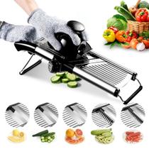 Cortador de alimentos Mandoline weltonhm em aço inoxidável ajustável Cortador de alimentos Mandoline weltonhm em aço inoxidável ajustável