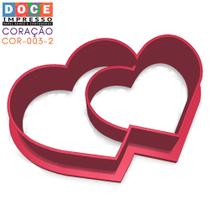 Cortador de Biscoito Coração Duplo com Marcador