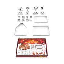 Cortador De Biscoitos Em Forma De Casa De Gengibre De Natal Em Aço Inoxidável 3D, Molde Para Assar