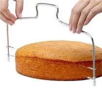 Cortador de bolo ajustável inox com fio duplo profissional