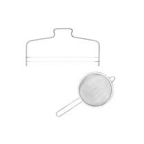 Cortador de Bolo Nivelador Fio Duplo e Peneira 18cm Inox