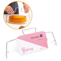 Cortador de Bolos Hercules Bakery Aço Inox 34x16 cm 8 estágios de Altura Ajustável p/ Confeitaria Domestica Profissional