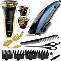Cortador De Cabelo Gama Italy Profissional 9 Acessórios Magnetic 7w Master Maquina Barbeador Inox Confort