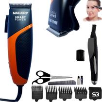 Cortador de cabelo potente 10w com 9 acessorios e aparador - Mallory