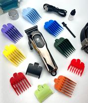 Cortador De Cabelo Sem Fio One Profissional Inox Maquina 10 Pentes Ajustável Display Digital