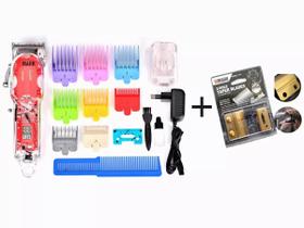 Cortador De Cabelo Wmark Ng-407 Transparente +2 Lâminas