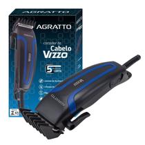 Cortador de Cabelos Preto 10W 220V com Pentes de Regulagem 5 níveis de Corte VIzzo CR Agratto - 9296 Cortador de Cabelos Preto 10W 220V com Pentes de Regulagem 5 níveis de Corte VIzzo CR Agratto - 9296