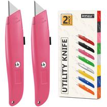 Cortador de caixa retrátil Utility Knife DIYSELF, pacote com 20 unidades, rosa