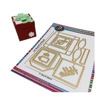 Cortador De Forma De Caixa De Presente Em Cubo Dourado Para Artesanato De Papel Feito À Mão Para O Cortador De Forma De Caixa De Presente Em Cubo Dourado Para Artesanato De Papel Feito À Mão Para O