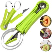 Cortador De Fruta Boleador De Frutas Esculpir Decorador De Legumes Fatiador Alimentos Cozinha Inox Cortador De Fruta Boleador De Frutas Esculpir Decorador De Legumes Fatiador Alimentos Cozinha Inox