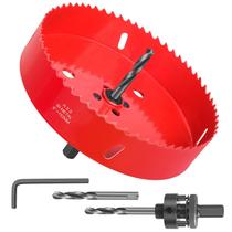 Cortador de furos bimetálico HSS NISUSK 152 mm com conjunto de kits