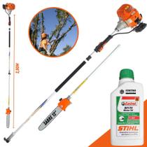 Cortador de Galhos Á Gasolina VP3300L Vulcan 33cc 1,3HP 10.000RPM Motopodador C/ Extensor Ideal Para Podas em Altura + ÓLEO STIHL de 500ml 2 Tempos
