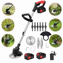 Cortador De Grama 48V 2500W 8000 mAh Roçadeira Eletrica Com 2 Baterias E Acessórios