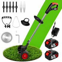 Cortador De Grama 48V 2500W 8000 mAh Roçadeira Eletrica Com Rodas 2 Baterias Com Acessórios Cortador De Grama 48V 2500W 8000 mAh Roçadeira Eletrica Com Rodas 2 Baterias Com Acessórios