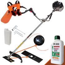 Cortador de Grama À Gasolina Anmax CG430-B 1,7HP de Potência 43cc 12.000rpm Motor 2T Roçadeira Profissional Lateral Com Carretel de Nylon + Lâmina 2 Pontas + ÓLEO STIHL 2 TEMPOS