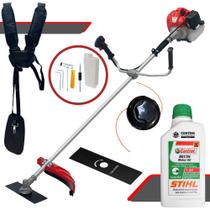 Cortador de Grama À Gasolina Anmax CG430P TB 43cc 2HP 2T Alta Rotação e Potência Roçadeira Aparador de Grama Lateral Com Carretel de Nylon e Lâmina 2 Pontas + ÓLEO STIHL 2 TEMPOS