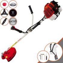 Cortador de Grama À Gasolina Kawashima KW43L 2T 43cc 1,7HP 10.000rpm Roçadeira Lateral Completa Multifuncional Robusta e de Alta Perfomance Com 6 Opções de Cortes Para Todos os Tipos de Trabalho