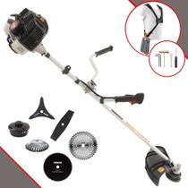 Cortador de Grama À Gasolina Kawashima KW52LE 2T 52cc 2,5HP 10.000rpm Roçadeira Lateral Completa Multifuncional Robusta e de Alta Perfomance Com 6 Opções de Cortes Para Todos os Tipos de Trabalho