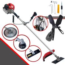 Cortador de Grama Anmax CG43-P TB À Gasolina Motor 2T 43cc 2HP 9.000rpm Roçadeira Robusta e Resistente de Alta Performance Multifunções C/ Faca 2 Pontas e Carretel Nylon + Faca 40 Dentes Vídea