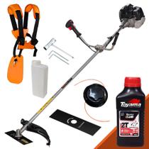 Cortador de Grama Anmax CG430-B À Gasolina 2T 43cc 1,7HP 12.000rpm de Alta Performance Roçadeira Profissional Lateral Robusta e Resistente Com Carretel de Nylon + Lâmina 2 Pontas + ÓLEO TOYAMA 2T