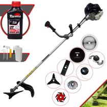 Cortador de Grama Anmax CG430B 43cc 1,7HP Roçadeira 8 Em 1 Com Carretel e Faca 2 Pontas + Kit Faca 3 Pontas, Faca 6 Pontas, Faca 40 Dentes Vídea, Faca 80 Dentes e Trimmer + Escova de Aço + ÓLEO TOYAMA Cortador de Grama Anmax CG430B 43cc 1,7HP Roçadeira 8 Em 1 Com Carretel e Faca 2 Pontas + Kit Faca 3 Pontas, Faca 6 Pontas, Faca 40 Dentes Vídea, Faca 80 Dentes e Trimmer + Escova de Aço + ÓLEO TOYAMA