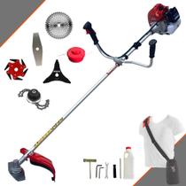Cortador de Grama Kawashima BCJ620-L À Gasolina 62cc 3HP 10.000rpm Multifunções Completa Com Carretel Nylon e Lâmina Facão + EXTRA Lâmina 3 Pontas, Lâmina 6 Pontas, Lâmina 40 Dentes Vídea e Trimmer