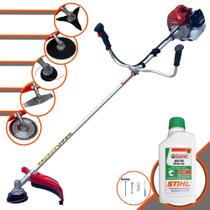 Cortador de Grama Lateral À Gasolina Kawashima BCJ431-L 1,7HP de Potência 43cc 10.000rpm Roçadeira Profissional Completa Com 5 Opções de Cortes Para Todos os Tipos de Trabalho + ÓLEO STIHL 2 TEMPOS