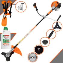 Cortador de Grama Lateral À Gasolina Vulcan VR520H 2,5HP de Potência 52cc 10.000rpm Roçadeira Robusta Profissional Completa Com 5 Opções de Cortes Para Todos os Tipos de Trabalho + ÓLEO STIHL 2 TEMPOS