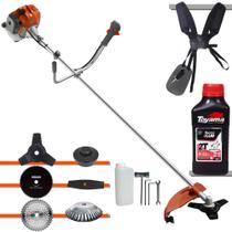 Cortador de Grama Profissional À Gasolina Tekna RL520ACG2 52cc 2HP 13.000rpm Roçadeira Multifuncional Com 6 Opções de Cortes + ÓLEO TOYAMA 2T